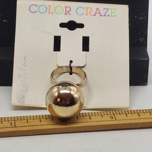 Color Craze Gold Tone Statement Ring Size 6.5